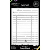 Arden Creative Studio Maker Series 4x6 Inch Stencil Guest Check (ACSST0005)